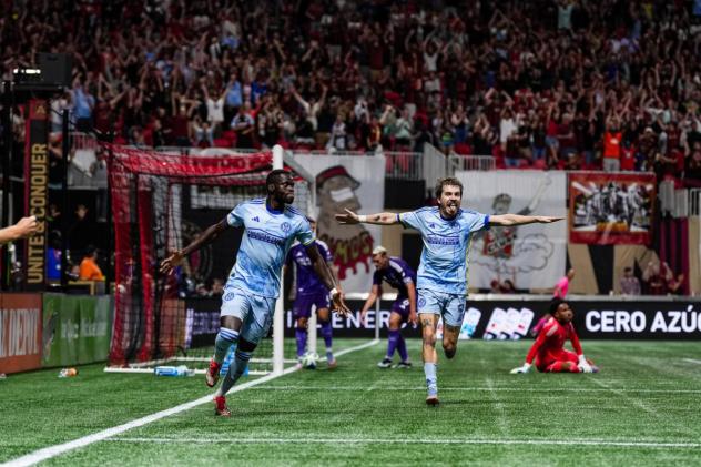 Atlanta United react after a goal against Orlando City SC