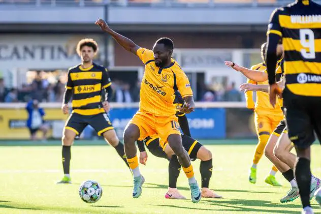 Rhode Island FC forward Albert Dikwa vs. Pittsburgh Riverhounds SC