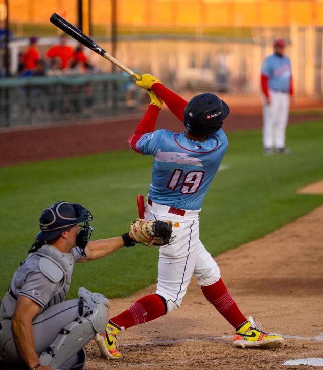 Tri-City Dust Devils' Randy De Jesus at bat