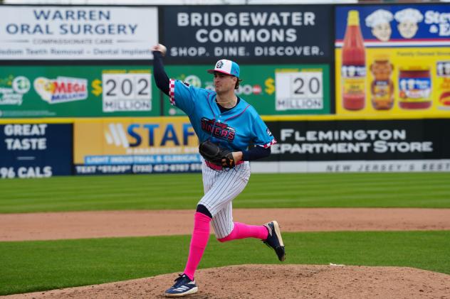 Somerset Patriots pitcher Cam Schlittler delivers