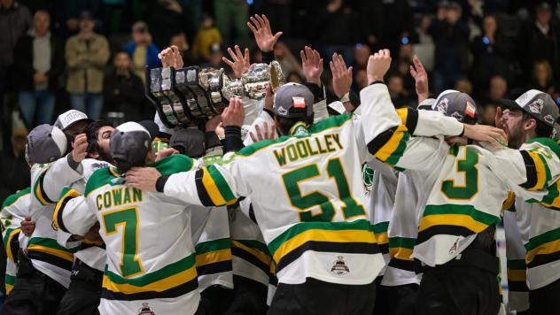 London Knights celebrate their third Memorial Cup title