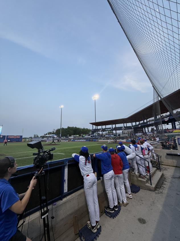 Green Bay Rockers bullpen watches the action