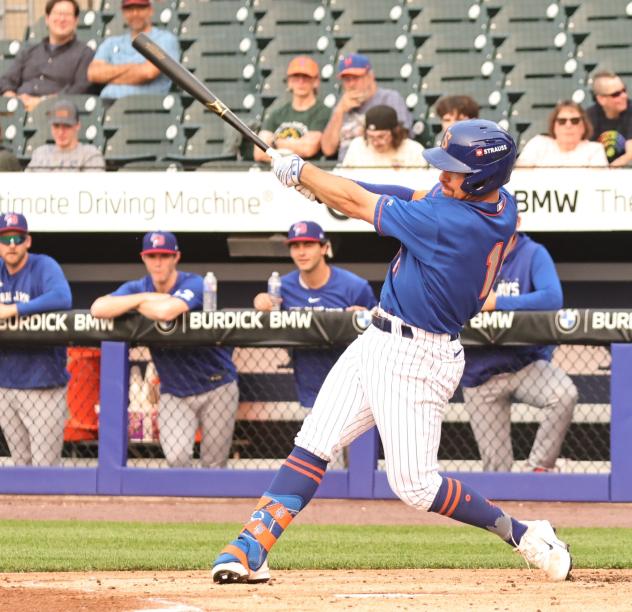 Donovan Walton of the Syracuse Mets blasts a home run