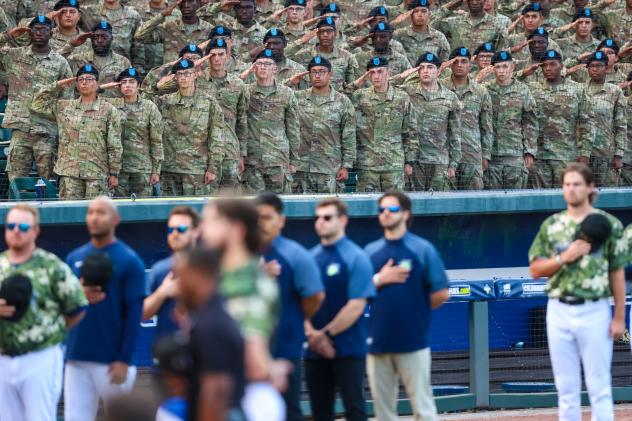 Fort Jackon cadets at a Columbia Fireflies game