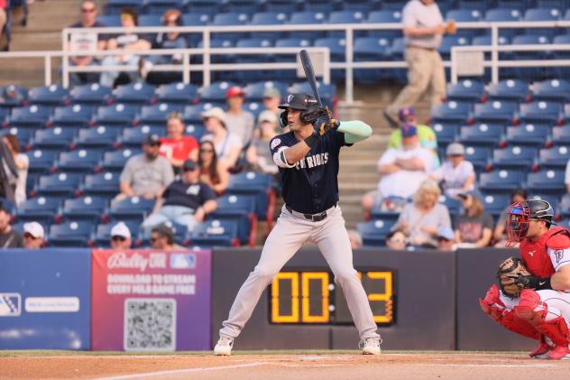 Spencer Jones of the Somerset Patriots awaits a pitch