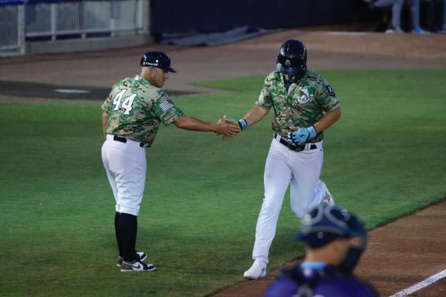 Brock Wilken of the Biloxi Shuckers rounds the bases