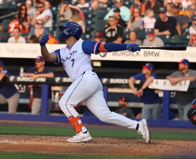 Syracuse Mets' David Villar in action