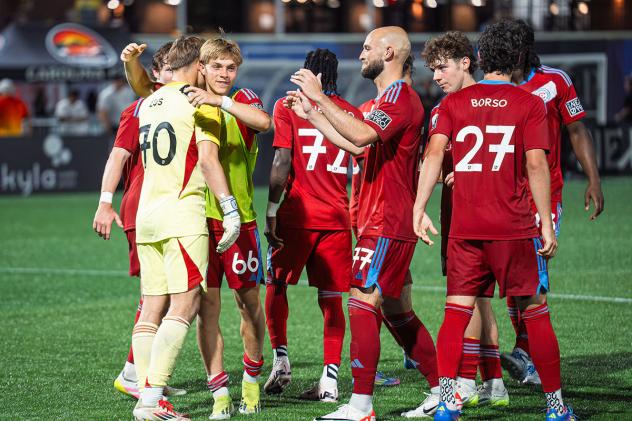 Chicago Fire FC II celebrates a goal