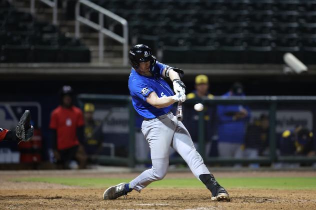Biloxi Shuckers third baseman Luke Adams