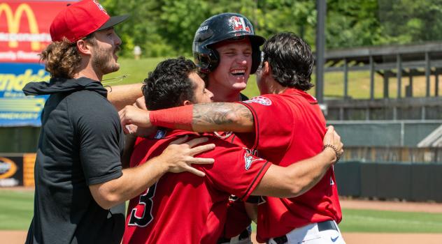 Hickory Crawdads celebrate an unlikely victory