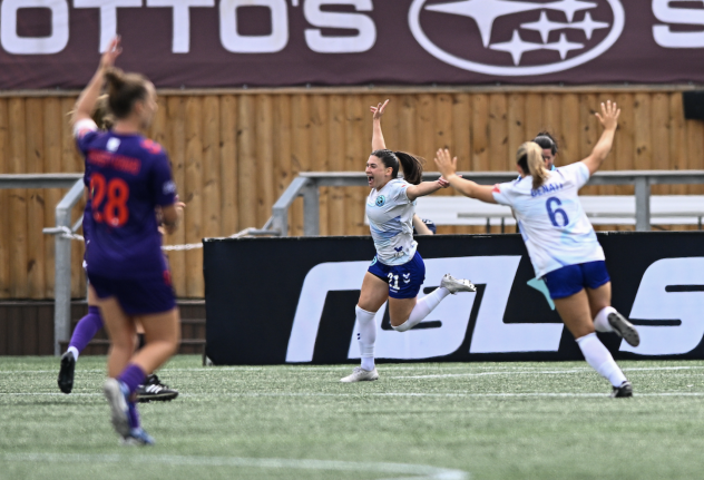 Ottawa Rapid FC reacts following a goal against Calgary Wild FC