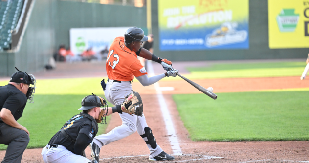Long Island Ducks outfielder JC Encarnacion makes contact