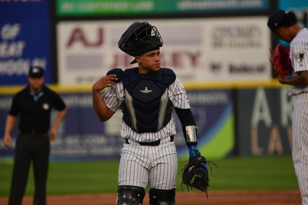 Somerset Patriots catcher Omar Martinez