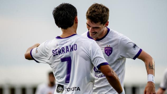 Louisville City FC celebrate a goal