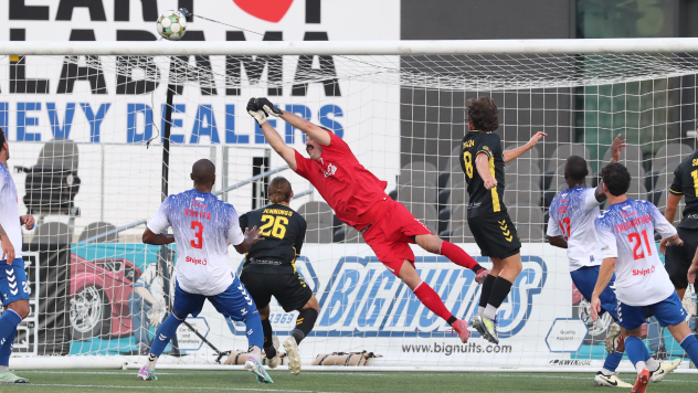 Birmingham Legion FC goalkeeper Matt Van Oekel vs. the Charleston Battery
