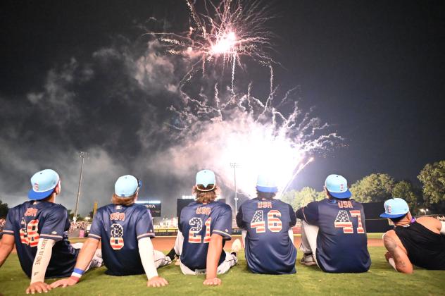 Fayetteville Woodpeckers watch the firewords