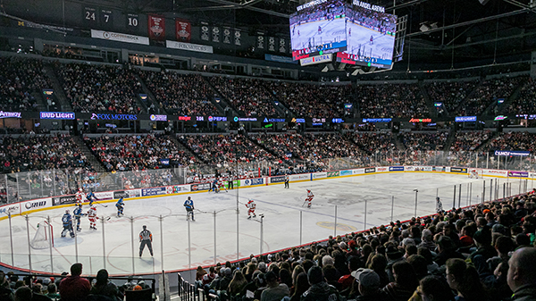 A crowd at Van Andel Arena to watch the Grand Rapids Griffins