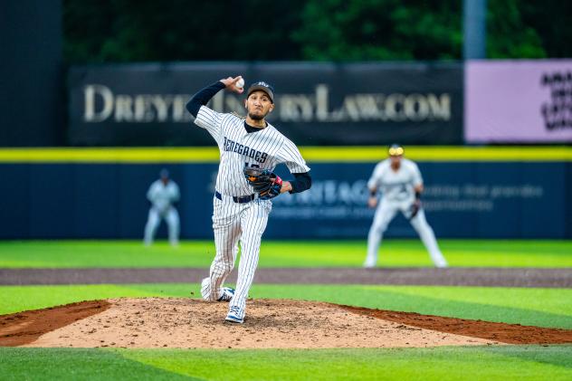Pitcher Elmer Rodriguez-Cruz with the Hudson Valley Renegades