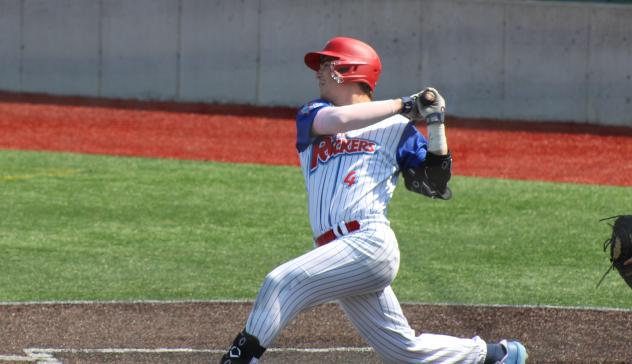 Green Bay Rockers outfielder Cayden Sheffield takes a swing