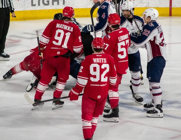 Allen Americans battle the Tulsa Oilers