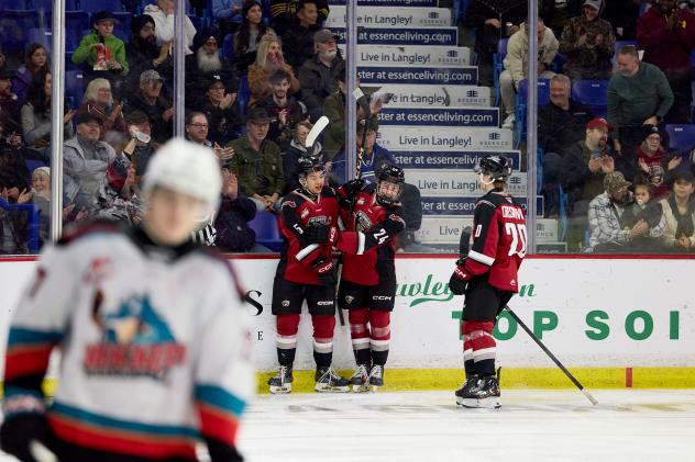 Vancouver Giants forward Blake Chorney and teammates