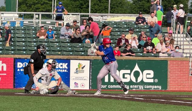 Green Bay Rockers catcher Brayden Buchanan at bat