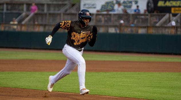 Hickory Crawdads on the basepaths
