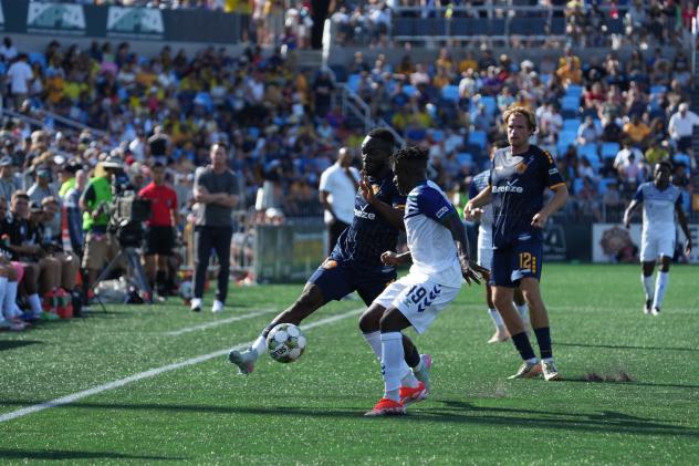 Rhode Island FC with possession against Hartford Athletic