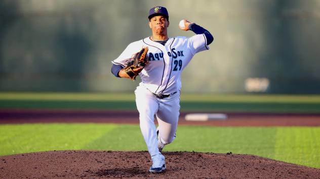 Everett AquaSox' Jurrangelo Cijntje in action