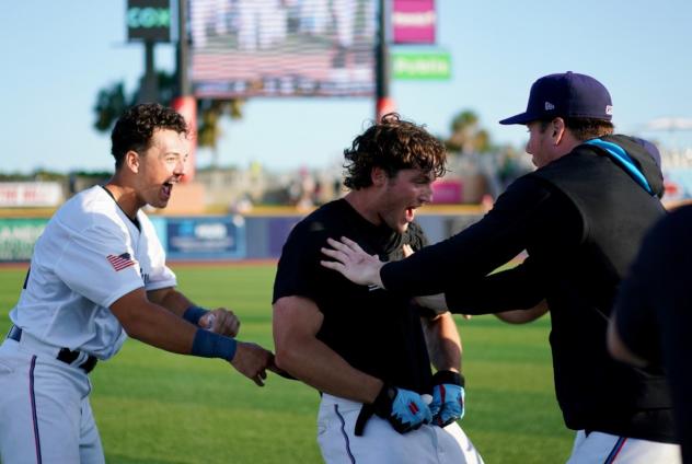 Pensacola Blue Wahoos greet Michael Snyder at home