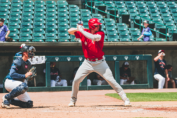 Matthew Warkentin at bat for the Winnipeg Goldeyes