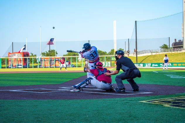 Cleburne Railroaders first baseman Kyle Martin at bat
