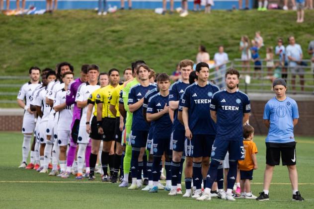 Chattanooga FC line up before the game