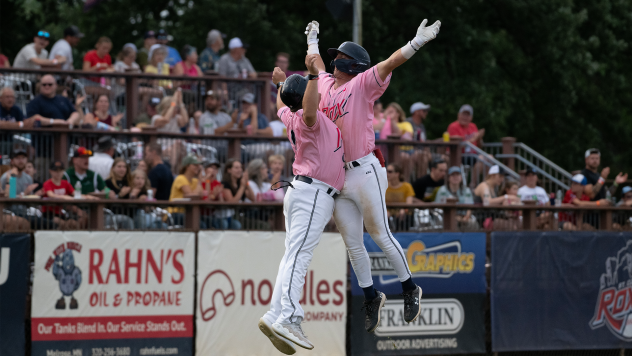 St. Cloud Rox' Alex Dupuy celebrates home run