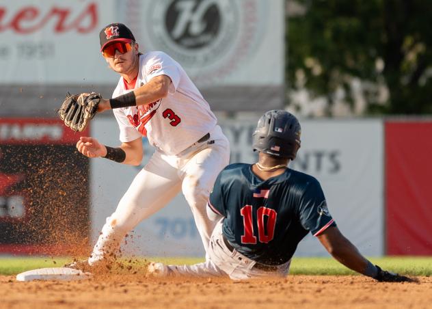 Fargo-Moorhead RedHawks infielder Aidan Byrne takes a throw