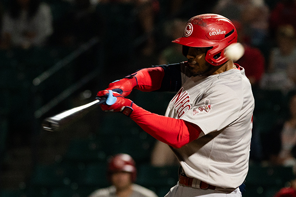 Roby Enríquez at bat for the Winnipeg Goldeyes