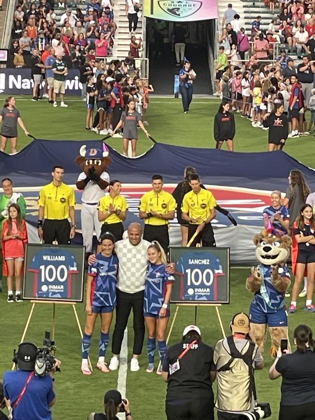 Ryan Williams and Ashley Sanchez honored for 100 North Carolina Courage appearances
