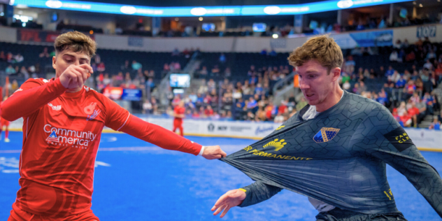 San Diego Sockers defender Ben Ramin (right)