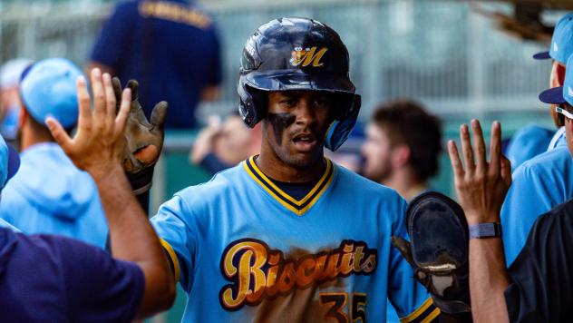 Montgomery Biscuits outfielder Homer Bush Jr.