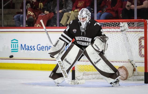 Goaltender Cameron Rowe with Western Michigan University