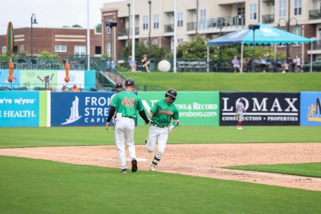 Greensboro Grasshoppers outfielder Will Taylor rounds the bases