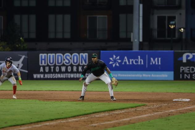 Greensboro Grasshoppers first baseman Callan Moss