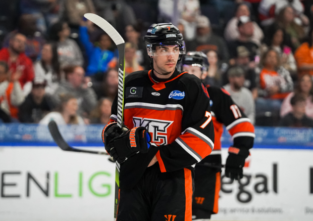 Forward Nathan Dunkley with the Kansas City Mavericks