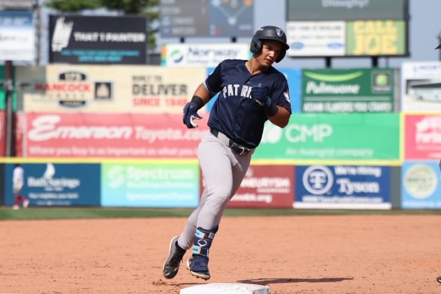 Jackson Castillo of the Somerset Patriots rounds the bases