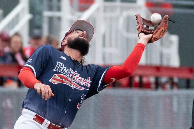 Fargo-Moorhead RedHawks make a catch on a popup
