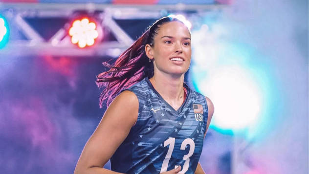 Outside hitter Sarah Wilhite Parsons with the U.S. Women's National Team