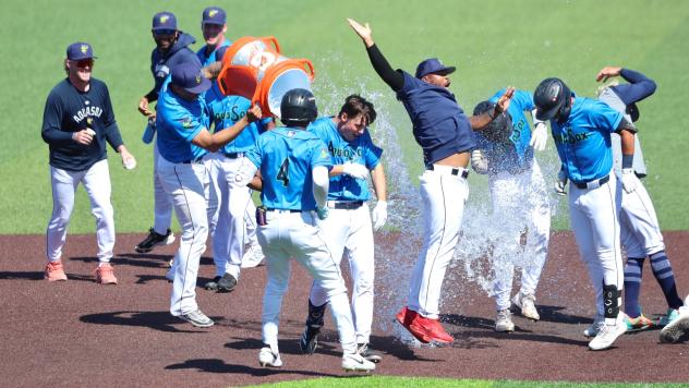Everett AquaSox douse Anthony Donofrio