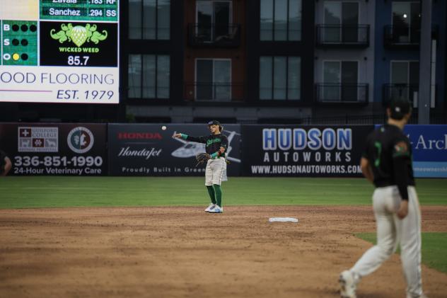 Greensboro Grasshoppers infielder Keiner Delgado