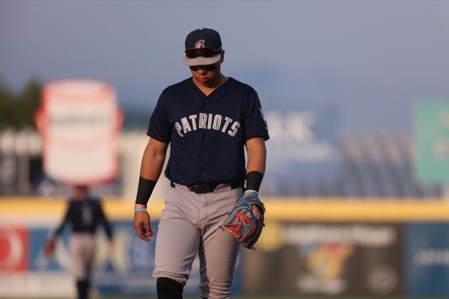 Dylan Jasso of the Somerset Patriots in the field