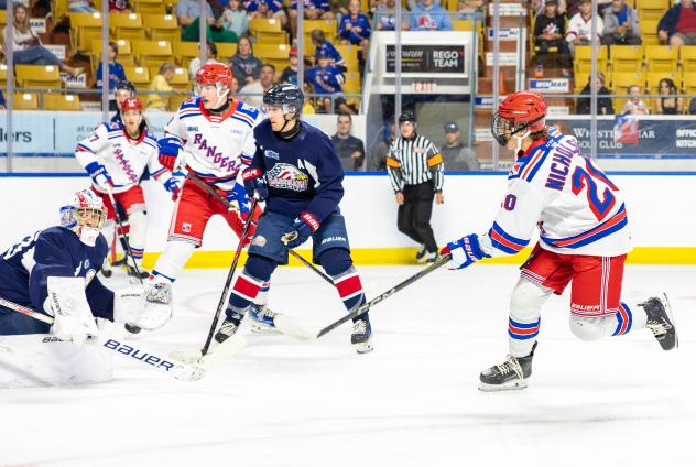 Kitchener Rangers battle the Saginaw Spirit